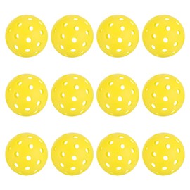 PATIKIL Outdoor Pickleball Balls, 40 Holes Pickleball 12 Pack Pickleball Balls for Amateurs Indoor and Outdoor Sport, Yellow