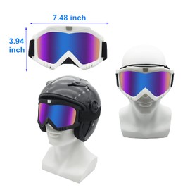 LJDJ Dirt Bike Goggles, 2 Pack Motorcycle Goggles, ATV Goggles, Riding Goggles, Ski Goggles, Windproof Glasses, Racing Helmet Goggles for Youth, Teens, Men & Women