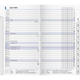 BRUNNEN Monthly Replacement Calendar Model 753 (2025), 2 Pages = 1 Month, A6, 32 Pages, White