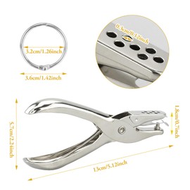 Single Hole Punch, 3 mm Round Hole Punch, Metal Punch Pliers, for Paper, Photos, Greeting Cards, Cards