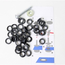 642371 40 Ösen mit Scheiben 5mm brüniert schwarz inkl. Werkzeug