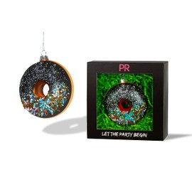 Party Rock | Chocolate Cherry Donut Glass Ornament | Food Collection