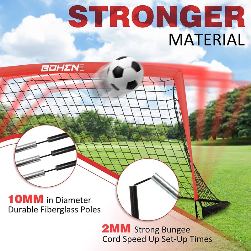 BOHEN 6x4FT Portable Soccer Goal for Kids Backyard with Carry