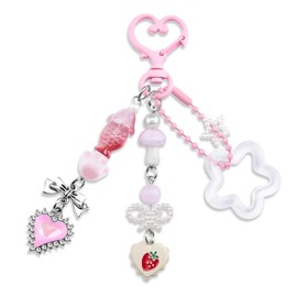 SUDIKUB y2k Keychain Cute Backpack Charms Novelty Aesthetic Keychain For Bag Keys Pants Jeans Purse Backpag Stylish Heart Butterfly Keyring Accessories Gifts For Women Girl Her