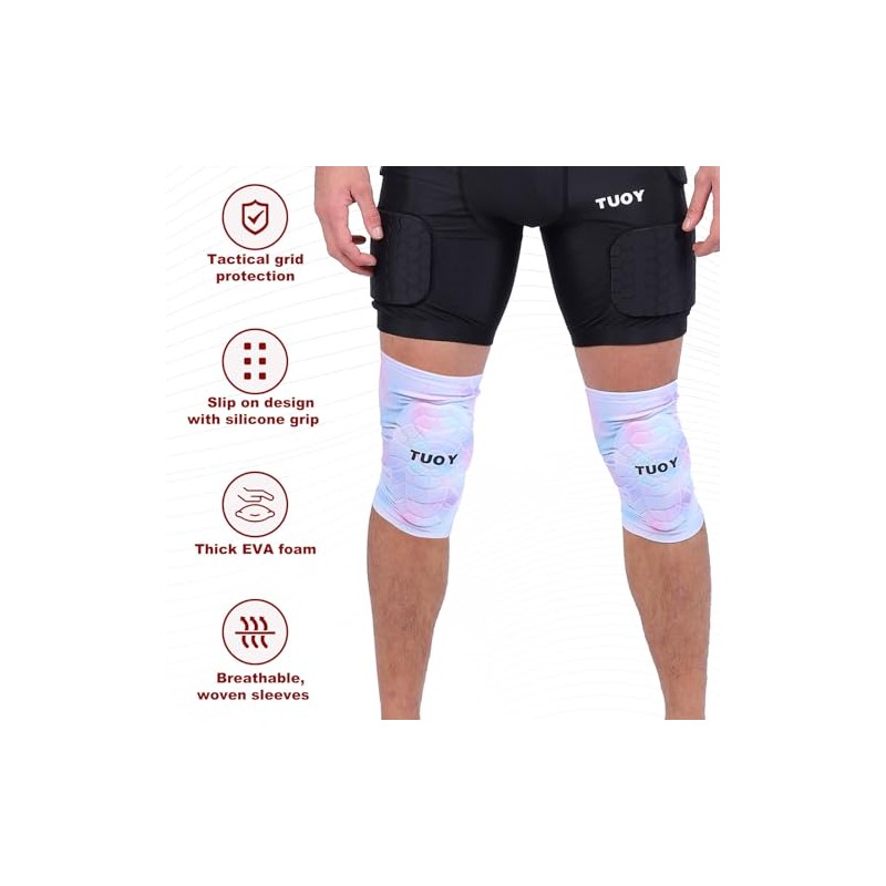 TUOY Pink Padded Compression Knee Pads Knee Protection Pad (1