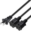 Strhowill Nema 1-15P to Dual Nema 1-15R Splitter Cable Polarized,US