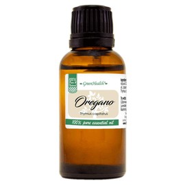 Aceite esencial de orégano - 100% puro y sin diluir - Botella de vidrio ámbar de 1 fl oz (1.0 fl oz) con cuentagotas Euro - GreenHealth