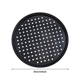 2 Pack Non Stick Pizza Pans, Carbon Steel Pizza Tray Round Pizza Bakeware Sheet, Pizza Tray with Holes for Home Baking, Kitchen, Oven, Restaurant (12Inch)