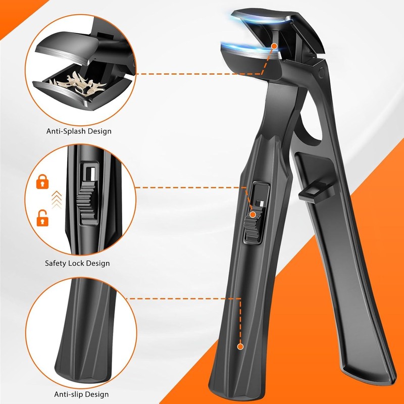 Toenail Clippers for Thick Nails for Seniors, Angled Head Long