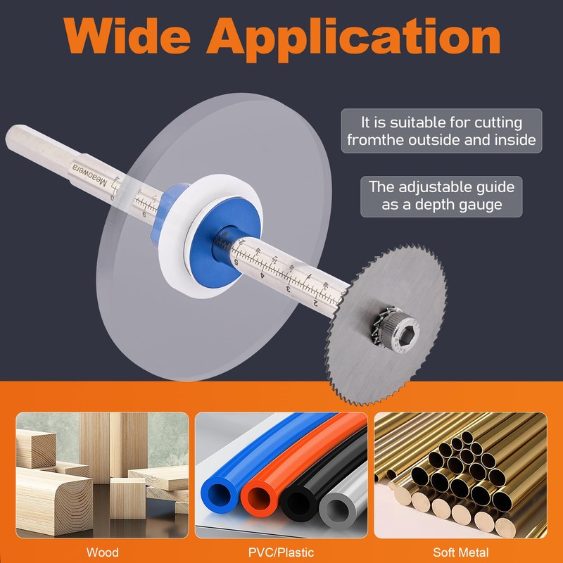 Meaowera Pipe Cutting Tool, 360°Rotating Pipe Cutters for PVC, Wood,