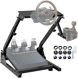 OldFe Caballete para volante de carreras 57 x 49 cm ajustable de acero inoxidable Simulador de carreras Juego V2 Palanca de velocidad Pedal del...    