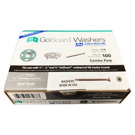 GoBoard Washers Metal Studs - 1-1/4" Washers & 1-5/8" Self-Drilling Fasteners Combo Box, 100 Each