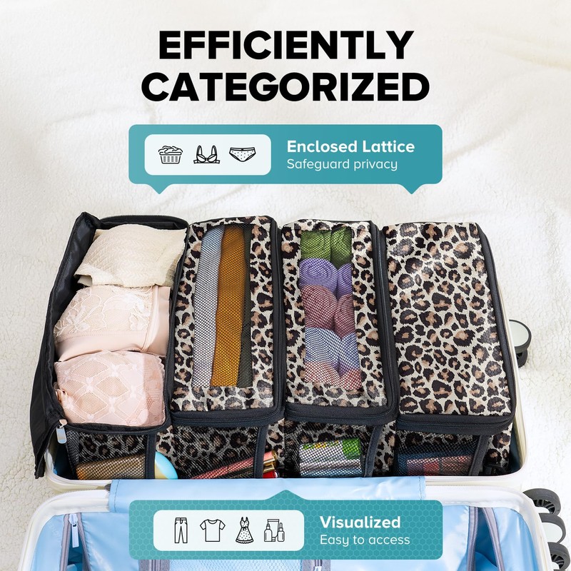 Suitcase Organizer, Travel Luggage Organizer Hanging Shelves Packing Cube Closet/Collapsible