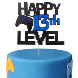 Decoración para tarta de videojuego de 13 cumpleaños – Decoración brillante para tartas de 13 cumpleaños