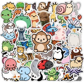 100PCS Cute Animal Stickers Animal Waterproof Stickers Aesthetic Sticker Pack for Water Bottle Laptop Computer Luggage Cup Phone Scrapbook Handicraft Skateboard Suitable for Teens Girls Children