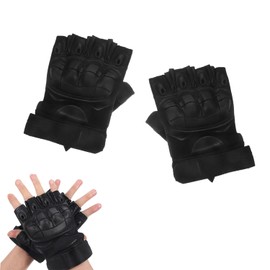 Esshogo Motorcycle Gloves Fingerless Microfibre Leather Cycling Training Bike Fitness Finger Gloves Suitable for Outdoor Climbing Running Hiking Camping Cycling Motorcycle