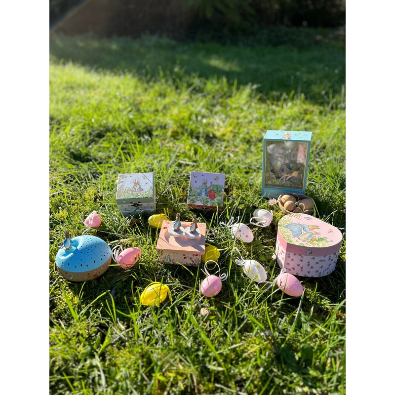 Trousselier Peter Rabbit Music Box, Wood, Pink, 13 x 7