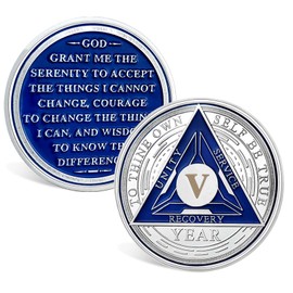 5 Year Sobriety Coin| Triplate Sobriety Chip| AA Chips Sobriety Gifts for Men Women Alcoholics Anonymous Gifts