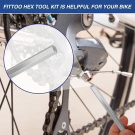 FITTOO Hex Key Set, Allen Wrench Kit 1.5mm, 2mm, 2.5mm, 3mm, 4mm, 5mm, 6mm, 8mm, 10mm, Bike Allen Key Tool Kit, Bicycle Allen Wrench Set, Set of 9 Pieces