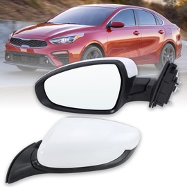 Left Driver Side Mirror Compatible With 2019 2020 2021 2022 2023 2024 Kia Forte With Manual folding Power Glass Can Be DIY Paintable Replace#KI1320226(3Pins)