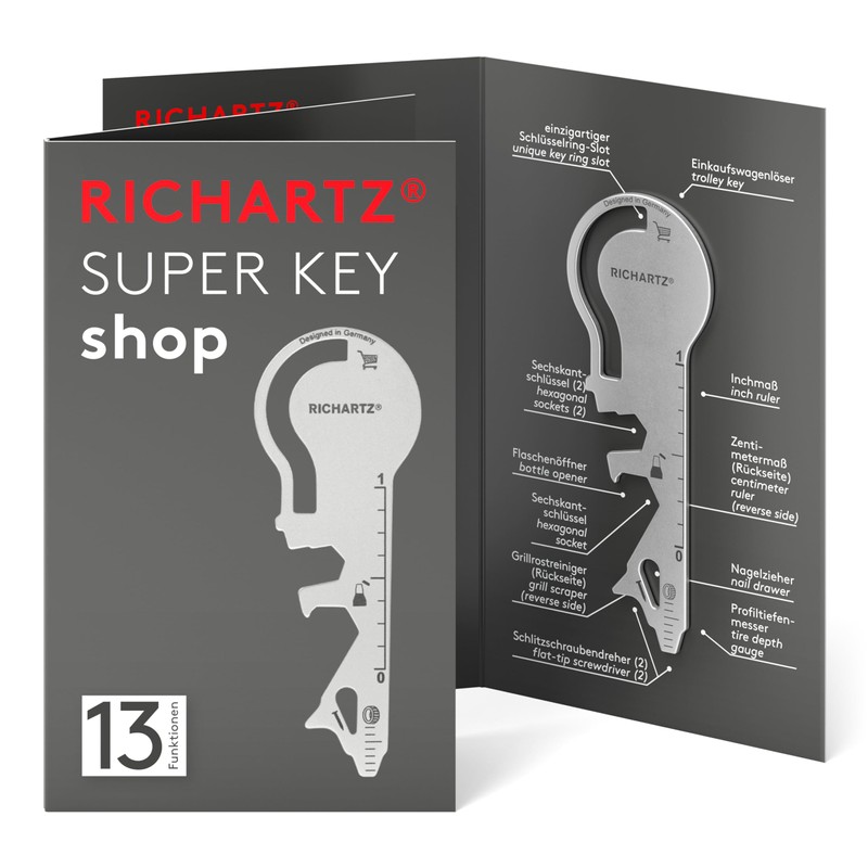 RICHARTZ Super Key Shop | Multitool Keyring | 13 Practical