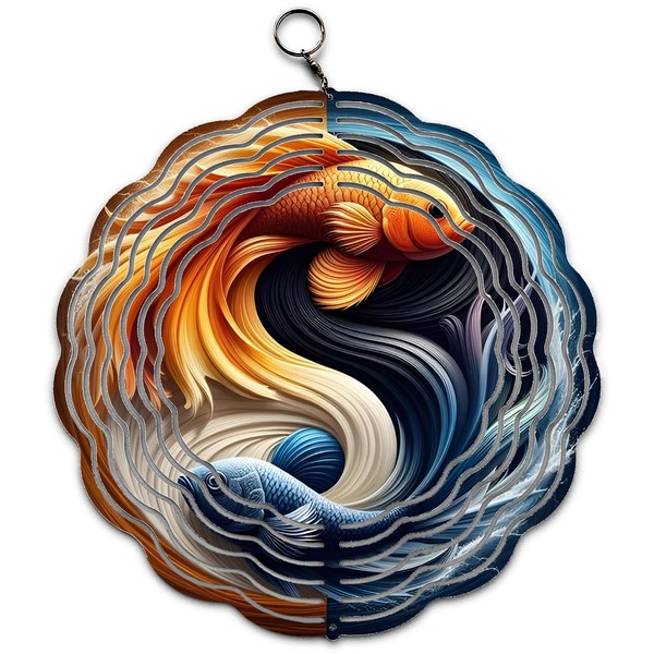 Generic Orange and Blue Yin Yang Beta Fish Design Wind