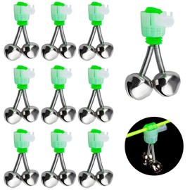 Beatyarmy 10 PCS Fishing Bells Fishing Plastic Fishing Bells Clips Fishing Rod Alarm with Dual Alert Bells Fishing Bite Alarm Indicator On Fishing Rod