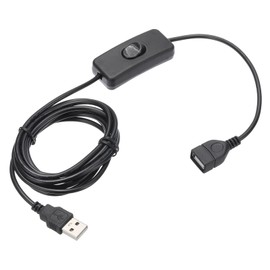 MECCANIXITY USB Extension Cable with ON/Off Toggle Switch 2m USB Male to Female Extension Cord for Desk Lamp Fan LED Light Strip Black Pack of 1