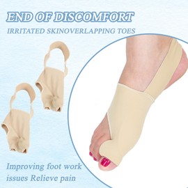 Laralily Hallux Valgus Bandage, Toe Separator Large Toe, with Heel Band, Hallux Toe Separator, Hallux Valgus Correction, Hallux Valgus Socks with Gel Protection, Suitable for Men and Women (Skin