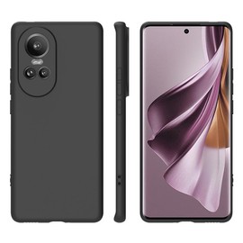 QWYJ for OPPO Reno 10 5G Funda Protectora de TPU Suave Ultrafina Matte Minimalista para OPPO Reno 10 5G Case Liso (Negro)