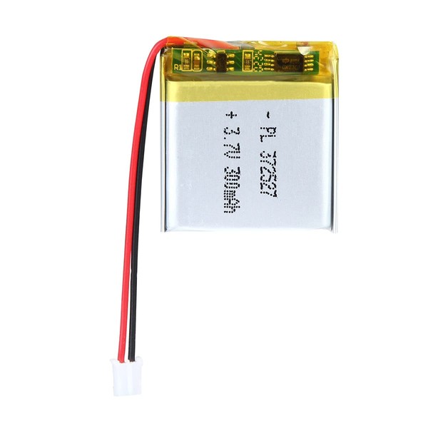 AKZYTUE 3.7V 300mAh 372527 Lipo Battery Rechargeable Lithium Polymer ion Battery Pack with JST Connector