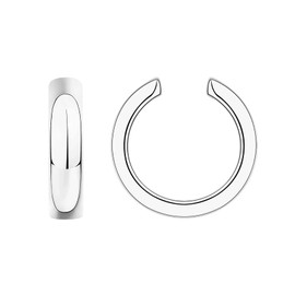 PAVOI Aretes Ear Cuff Clásicos chapados en Oro Blanco de 14 quilates | Pendientes Clip On Ear Cuffs para Mujer