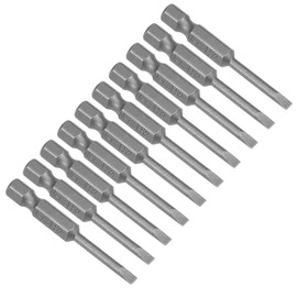 sourcing map 10 Pcs 3mm Slotted Tip Magnetic Flat Head Screwdriver Bits, 1/4 Inch Hex Shank 2-inch Length S2 Power Tool