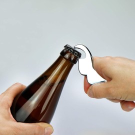 com-four® 4 x key rings with bottle opener, key ring in moustache design, gift for men (beard)