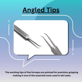 Multifunction Micro Surgical Forceps 4.75" Stainless Steel Lab Tweezers High Precision For Detailed Work & General Purpose with Fine Straight & Curved Points (JF - 5A)