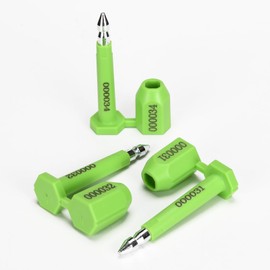 LeadSeals 20PCS Long Bolt High Security Shipping Container Seals with Print Progressive Numbering Tamper Proof Seals for Cargo Containers, Trucks, Trailers ISO 17712 Certified (Green)