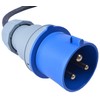 16 AMP Plug To 32 AMP Socket 240V Blue 4mm