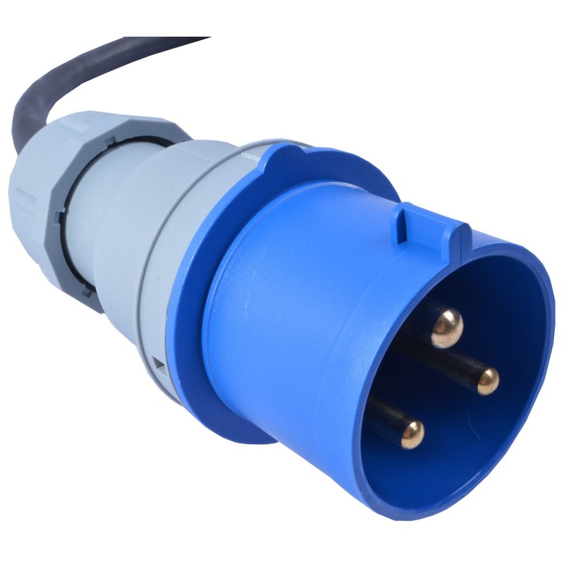 16 AMP Plug To 32 AMP Socket 240V Blue 4mm