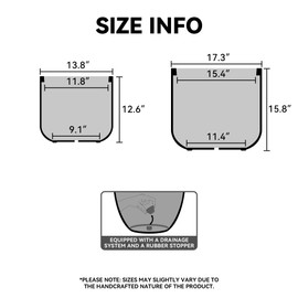 Kante 13.8-Inch Dia Round Concrete Planter, Indoor & Outdoor Garden Pot with Drainage Hole & Rubber Plug, Ideal for Flower and Tree, Weathered Concrete