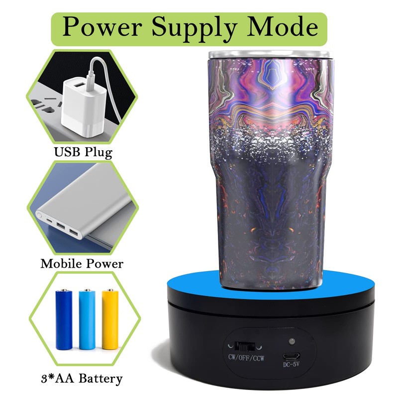 YVV Motorized Rotating Display Stand,Turner Cup Platform for Epoxy Glitter