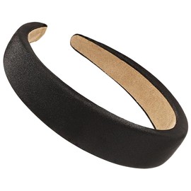 1.2 Inch Wide Solid Colors Padded Headband with No Teeth Hair Bands Non Slip Fashion Head Band for Women and Girls(Black)