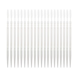 LBY Plastic Toothpicks Home Teeth Cleaning Tool,Brush and Flat Rhombus Double-Ended Toothpick,Interdental Toothpicks, 2 Way Toothpick,Plastic White(Pack of 500)