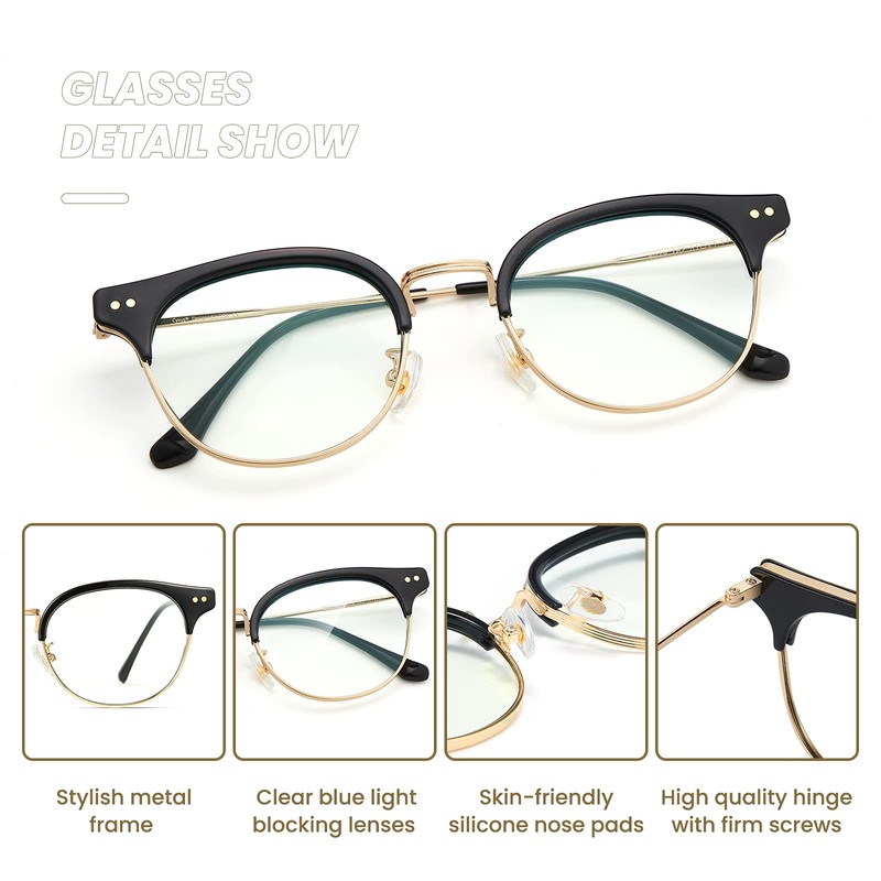 Blue Light Blocking Glasses (Black Gold)