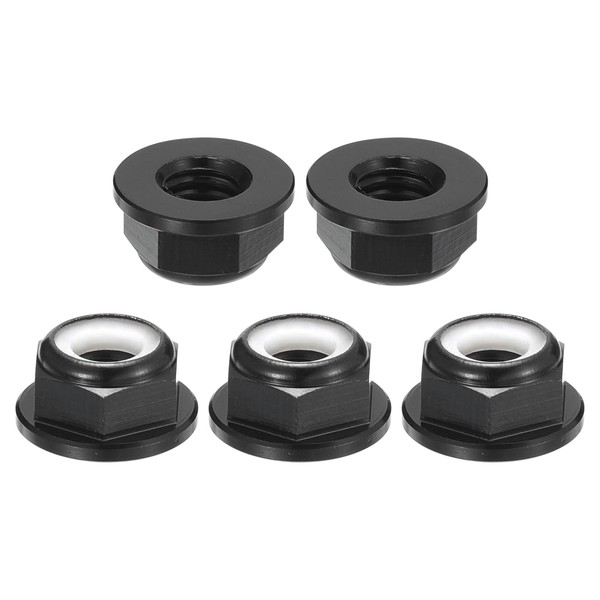 uxcell 20Pcs M6x1mm Flange Nylon Insert Lock Nuts, Aluminum Alloy