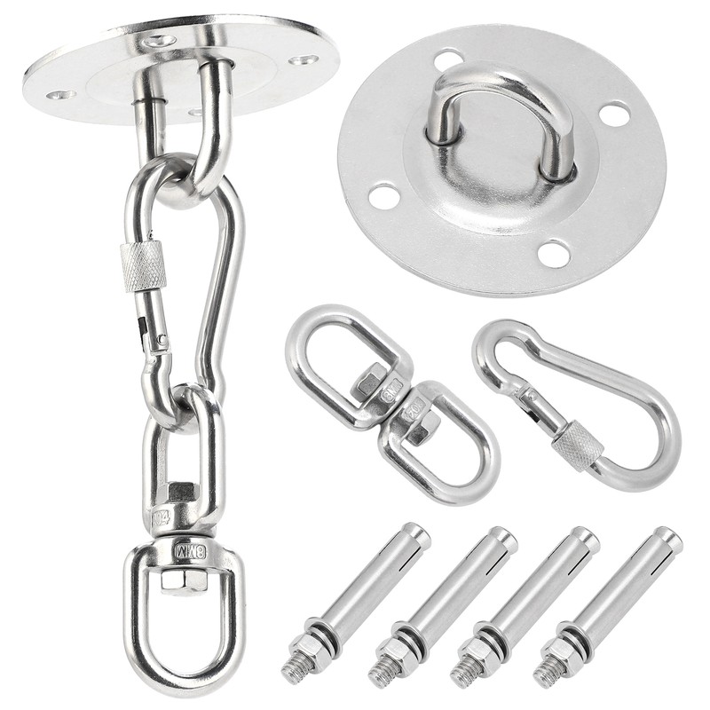 Stainless Steel Hammock/Swing Hanging Kit Ceiling Mounting Plate Snap Hook