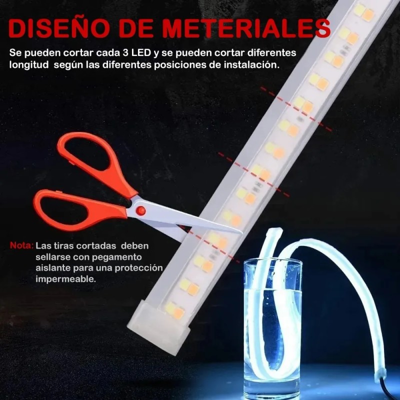 60cm Par Tira Led Drl Flexible Direccional Secuencial Auto