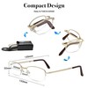 EYESPEX 1 Pack Folding Reading glasses Half Frame Metal