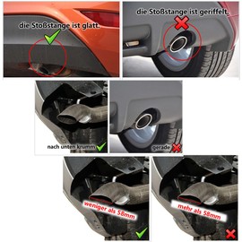 Winlauyet 1 x Car Double Tailpipe Chrome Tailpipe Universal Exhaust Trim Exhaust Trim