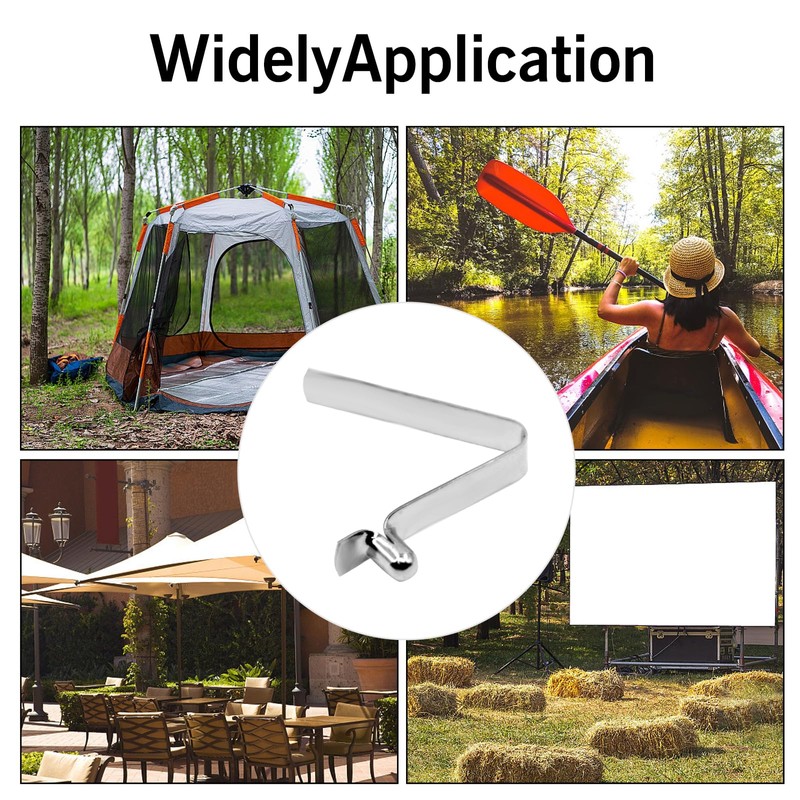 Begino 16-Pack 4x5.6mm Steel Kayak Paddle Snaps - V-Shaped Single