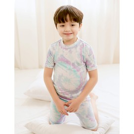 VAENAIT BABY Infant Toddler Boys Girls Pajamas Sleepwear Summer Short Pjs 2pcs Set Painting Purplemint M